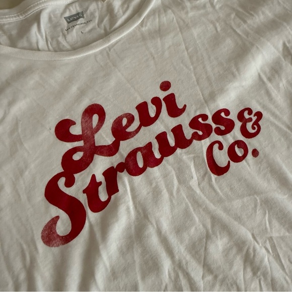 LEVI STRAUSS Vintage Original White Crewneck T-Shirt Large - Picture 5 of 7